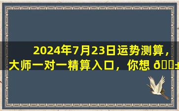 2024年7月23日运势测算，大师一对一精算入口，你想 🐱 知道什么 🕊
